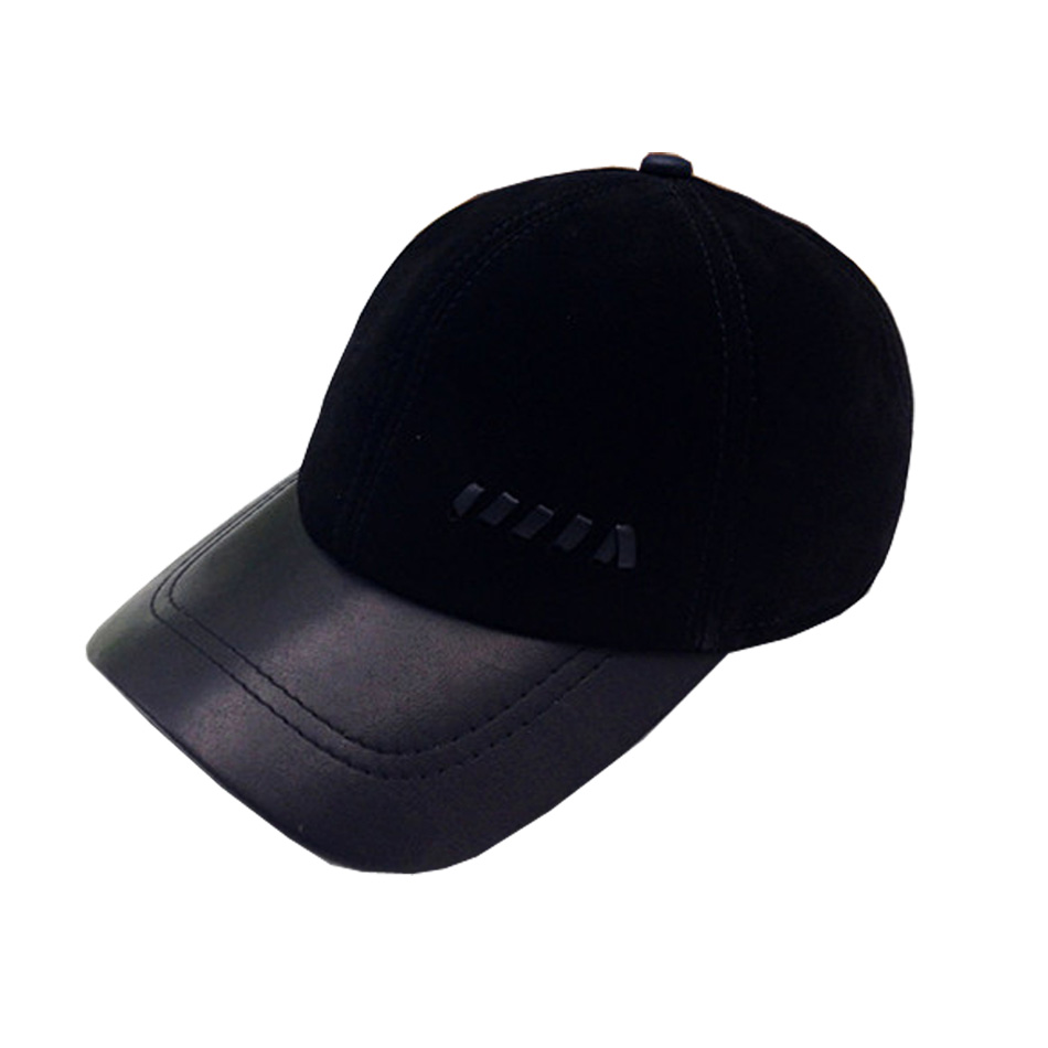 Unisex Custom Leather Hats , Leather Baseball Cap Plain Pattern ODM Designs