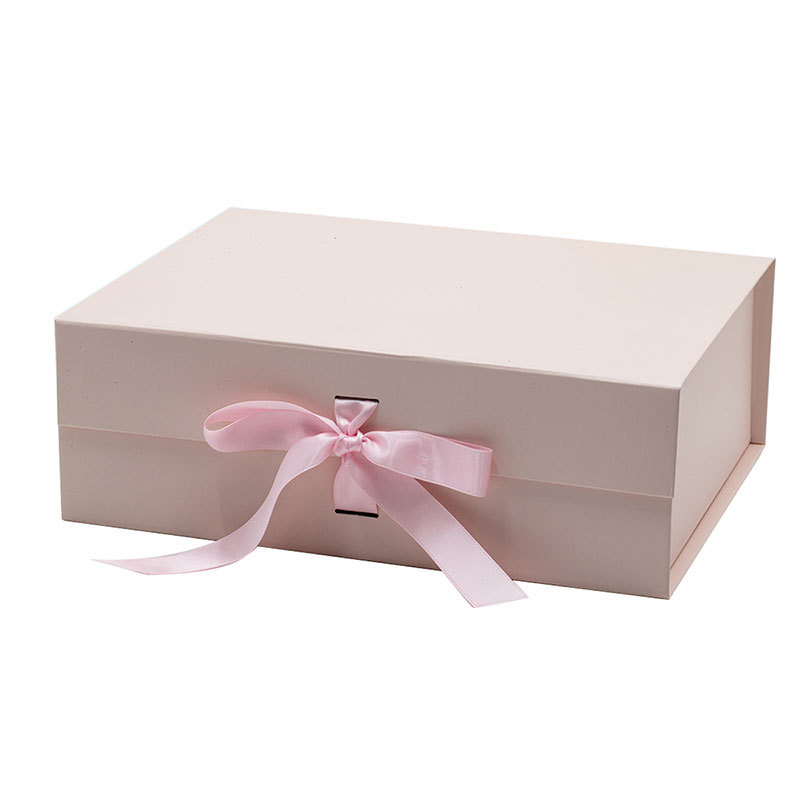Recycled Materials Custom Magnetic Folding Gift Box with Ribbon Closure Logo Printing
