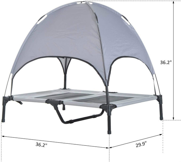 600D 30in Raised Canopy Dog Bed Moisture Proof Portable