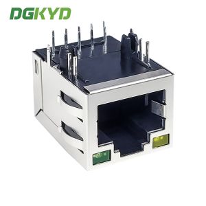 RJ45 Network Connector 1000M Base-T Integrated Filter With Light Strip Shielding