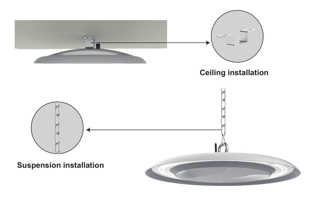 Pubilc Area High Bay LED Lights Waterproof IP66 Lumileds 150W 160lm/w AC 100-240V