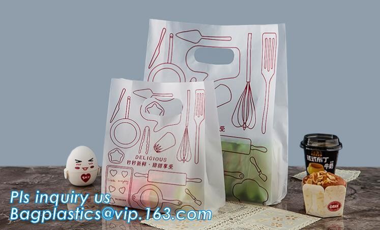 Custom Printed Stand Up Block BottomSoft Loop Handle Plastic Carrier Shopping Bag，Plastic Soft Loop Handle Bag for Shopp
