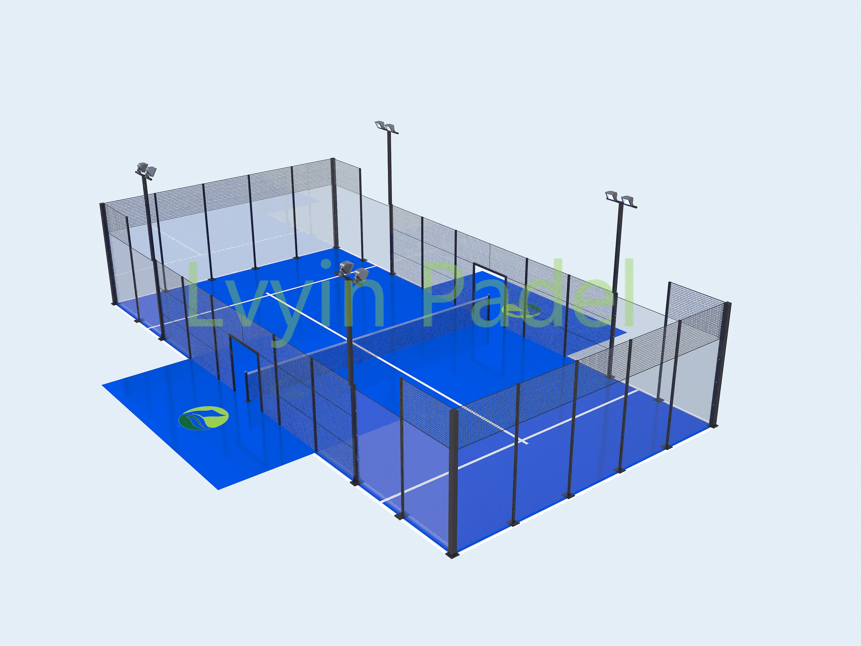 China Lvyin Manufacturer 10x20m Portable Padel Court 4m Full Tennis Court