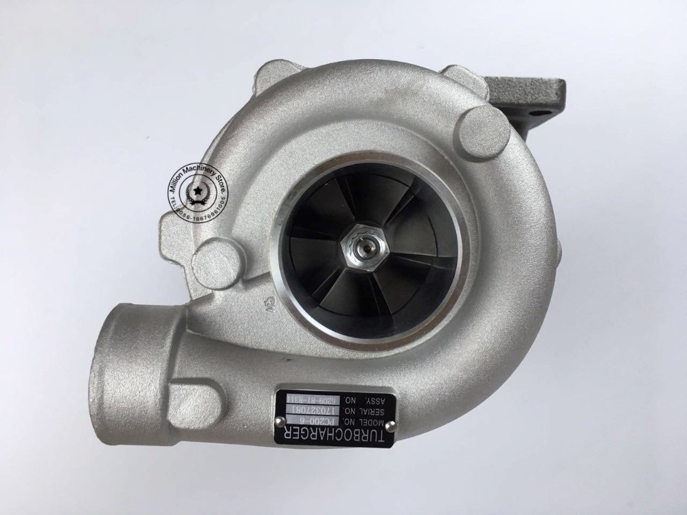 Komatsu PC200-6 Excavator Engine Parts Cummins 6D95 Small Head Supercharger