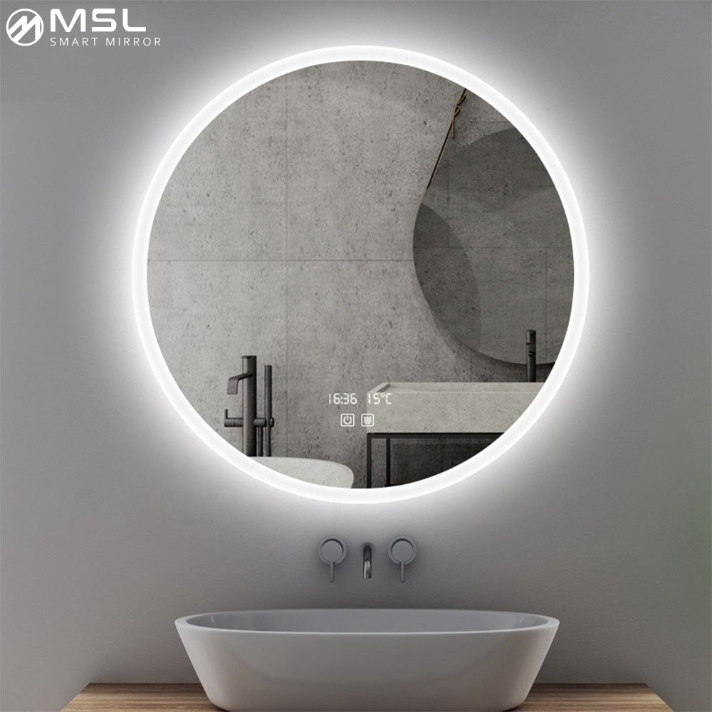 5000K LED Round Bathroom Mirror Anti Fog Round Bathroom LED Mirror Intelligent
