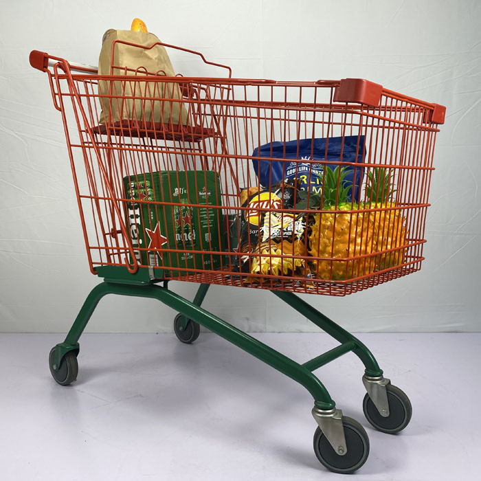 210L European Type Lightweight Shopping Trolley Commercial Shopping Carts With Child Seat