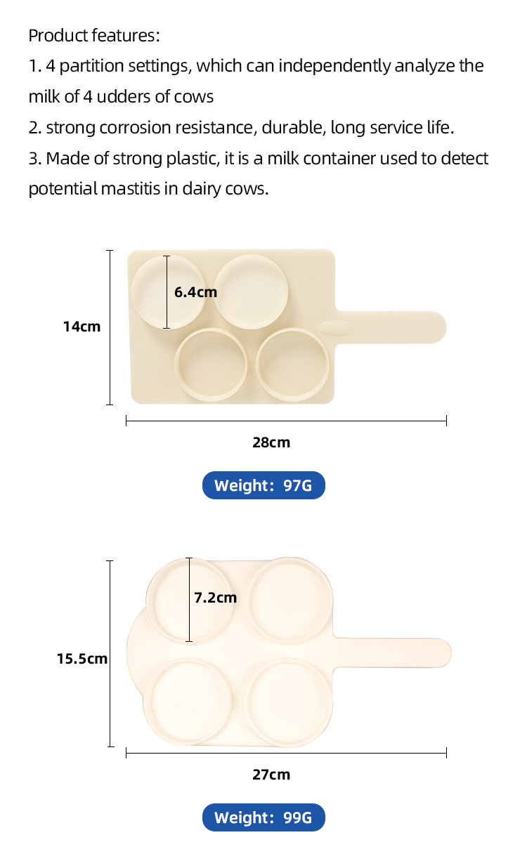 Dia 7.2cm Dairy Milk Testing Kit Milk Tray 42ml*4 Accurate Analysis For Dairy Product