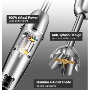 Electric Whisk Master Chef Blender With 500ml Chopper 600ml Container