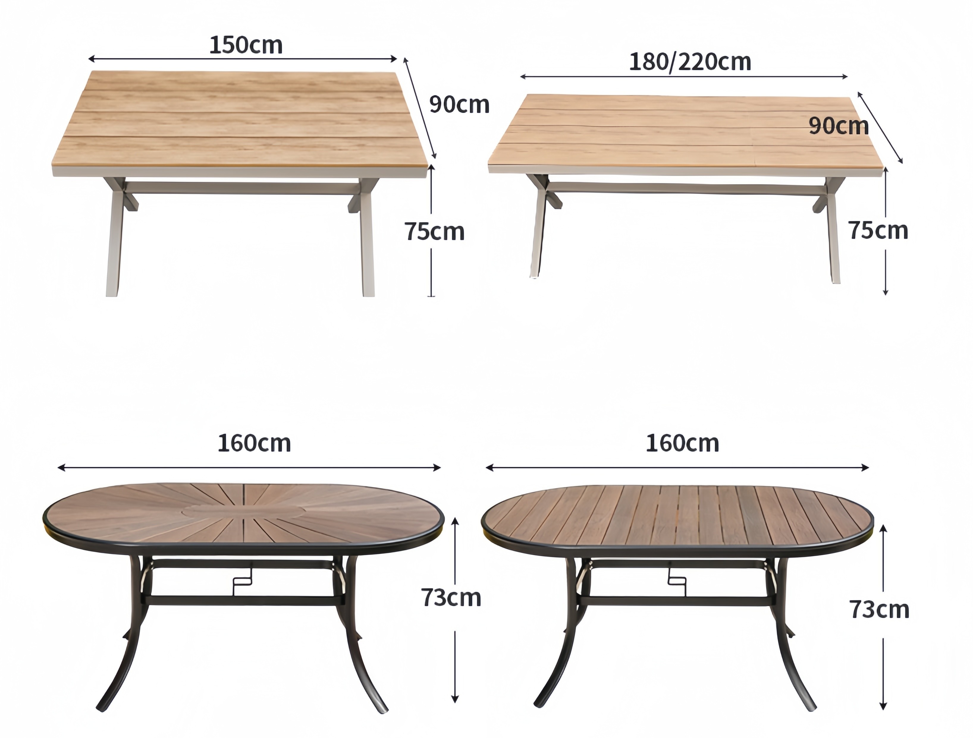 Outdoor Table And Chair Villa Courtyard Garden Leisure Terrace Plastic Wood Table Combination Of Outdoor Rattan Table