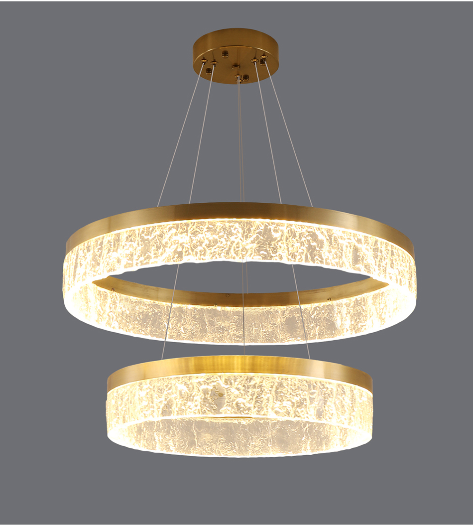 Led Gold Chandelier For Living Room Modern Creative Design Light Fixture Round Kitchen Island Hanging Lamp(WH-MI-313)