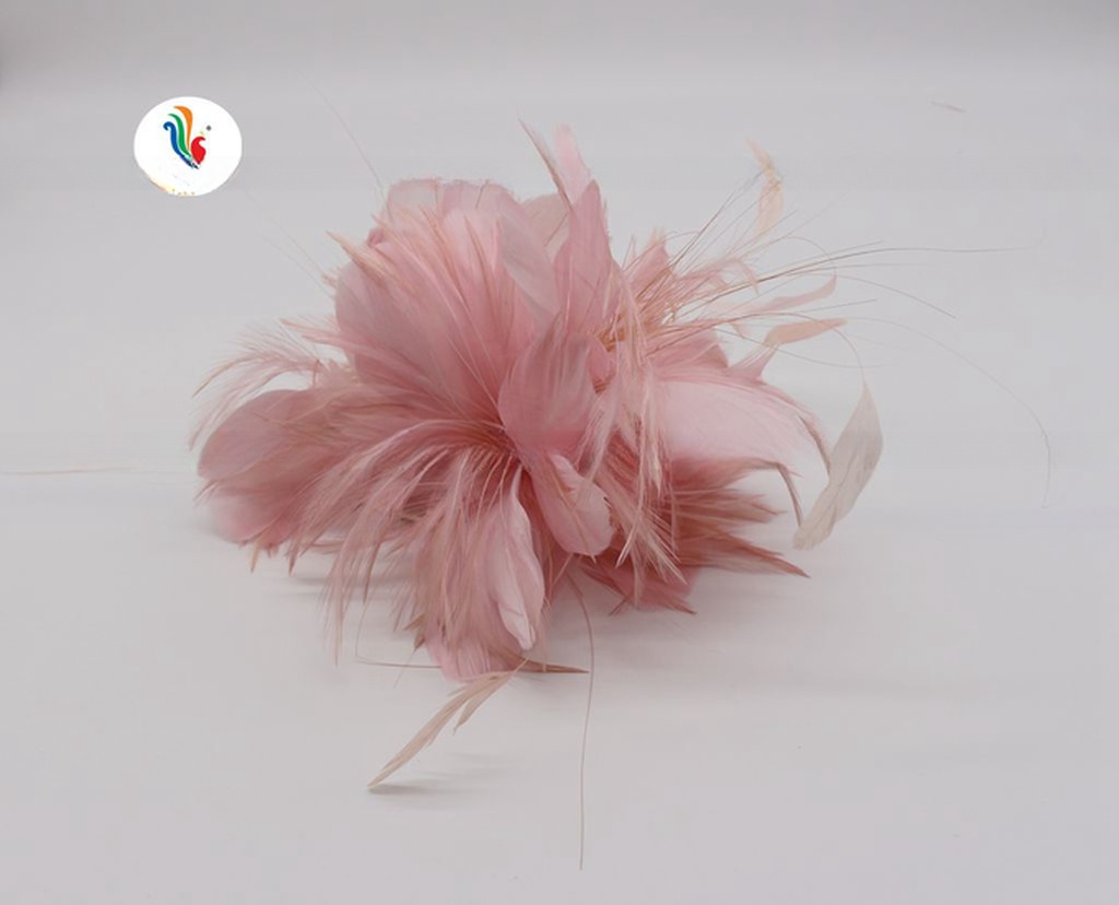 European and American Style Party Decoration Goose and Hackle Feather Flower Mount with Wire Accessory 15*30 cm