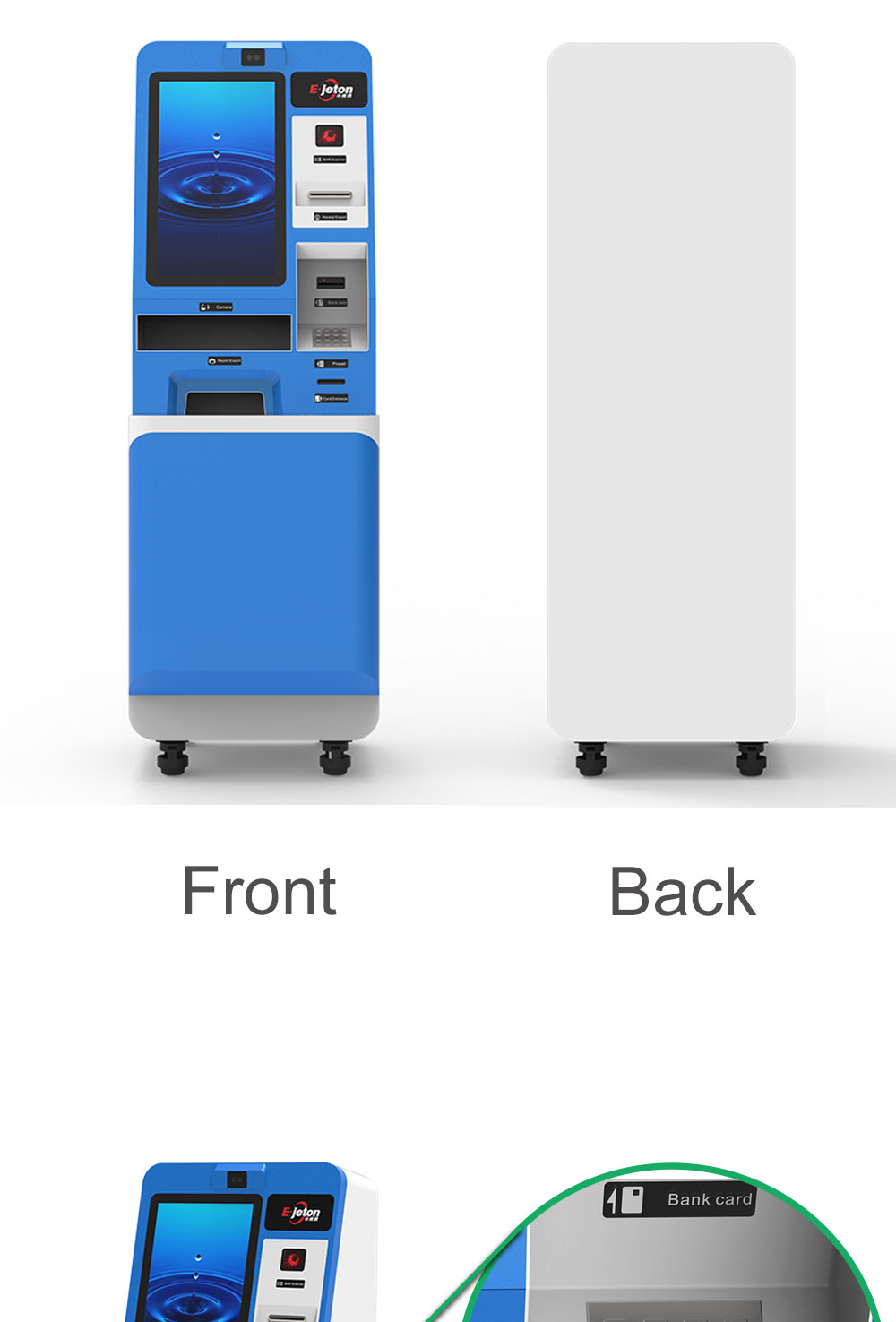 23.6 Inch Self Payment Kiosk Qr Scanner White Interactive Touch Screen Kiosk