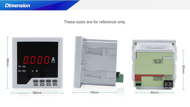 96*96 mm Single Phase LED Current Ampere Meter