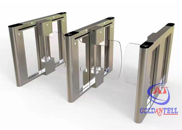 100mm Wide Slim Swing Turnstile Barrier Fast Passage Automatic RFID Reader For