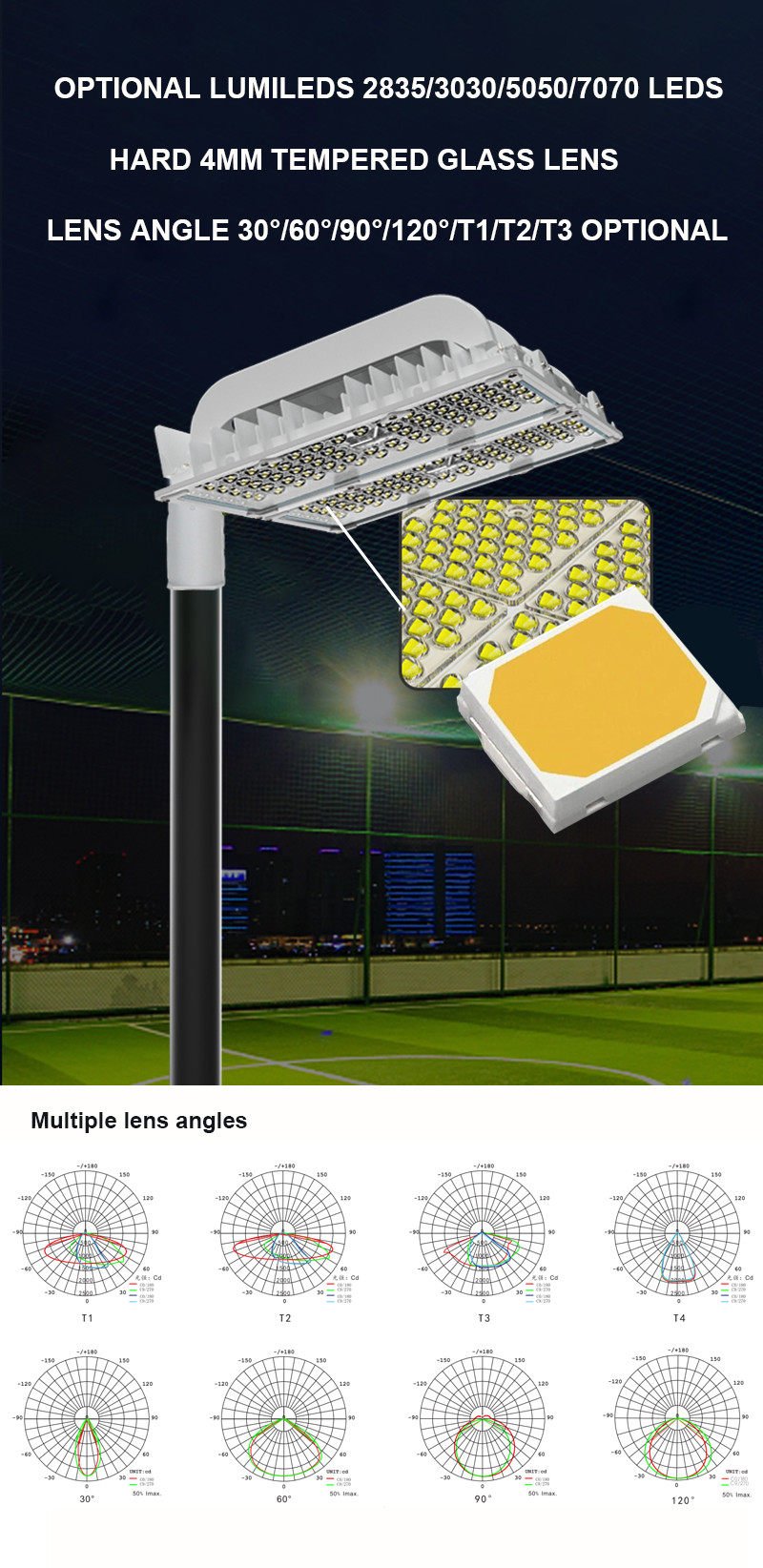Outdoor Modular LED Street Light Area Lighting Fixtures 250w 500w 750w 800w