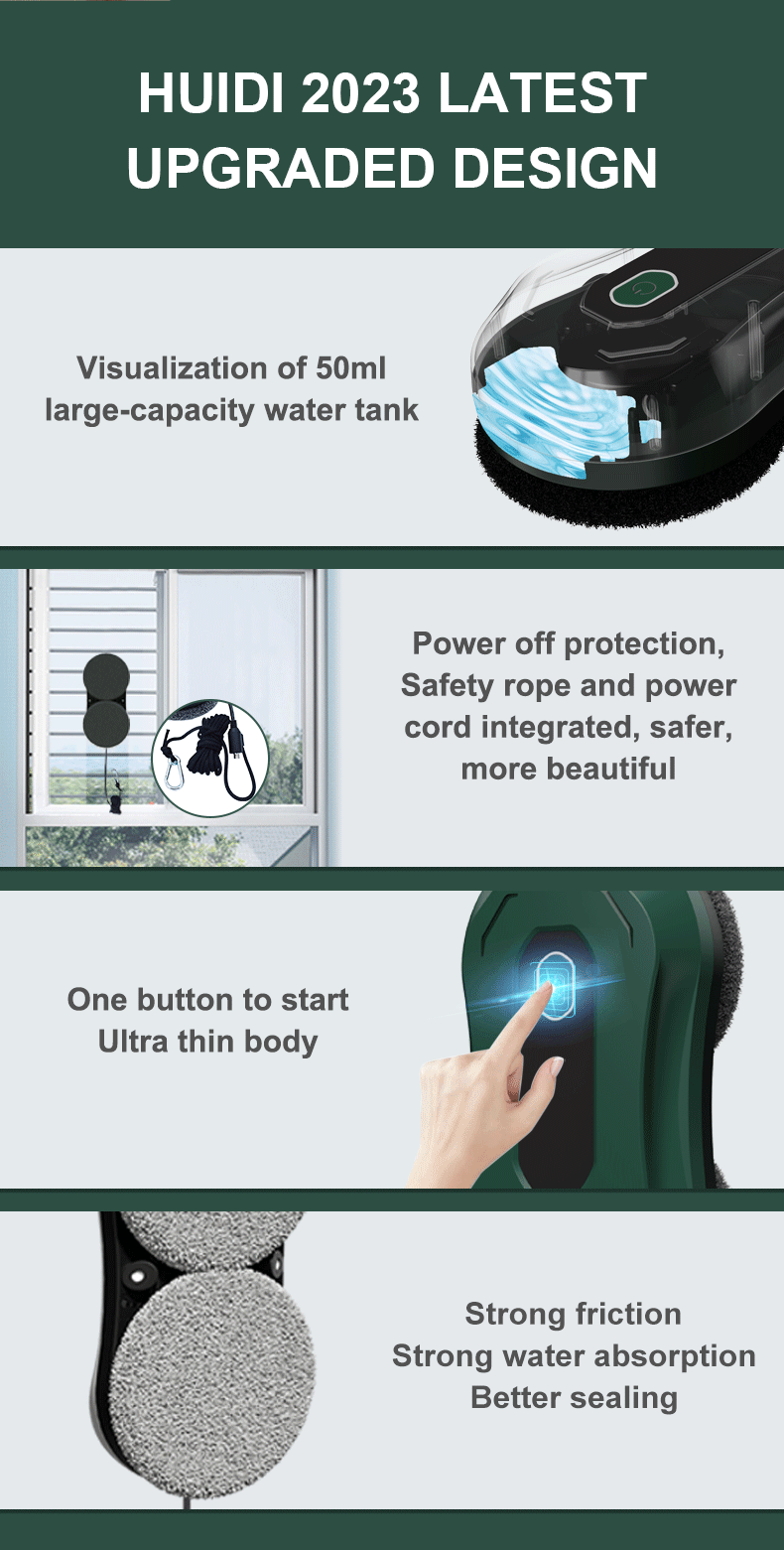 Frameless Glass Border Robot Window Cleaner for Intelligent Automatic Household Robot