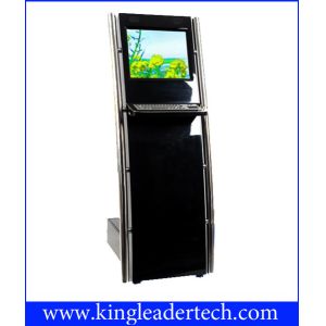 Space Saving Standard Touch Screen Information Kiosk With Metal Kiosk Keyboard