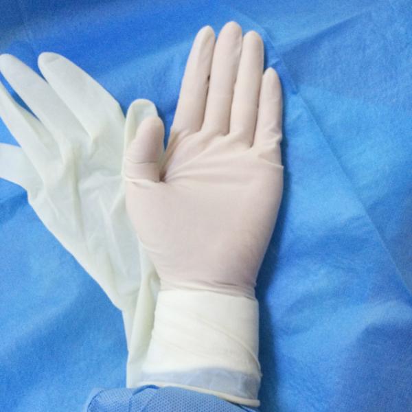 Medical Sterile Latex Surgical Gloves Powder Free With EO Sterilization