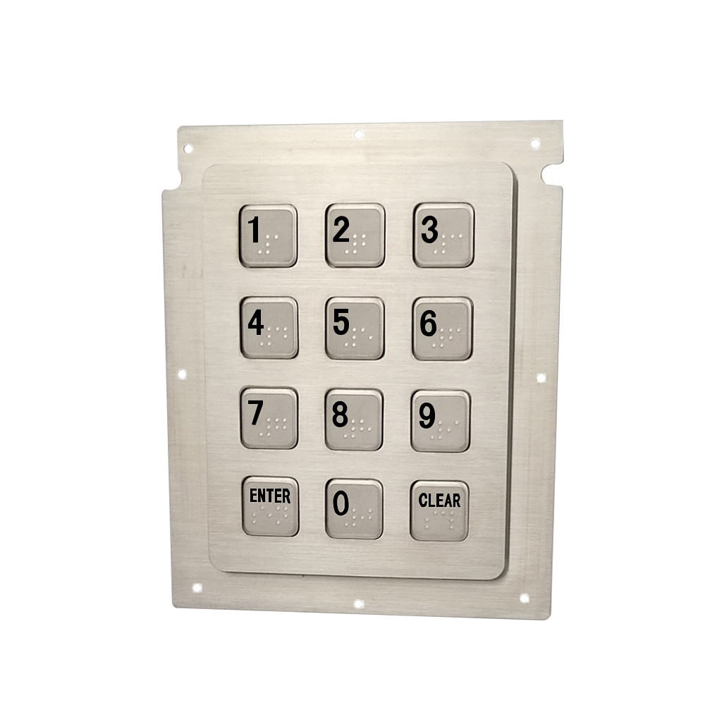 ip68 waterproof higher quality aluminum piezo keypad with 12 keys