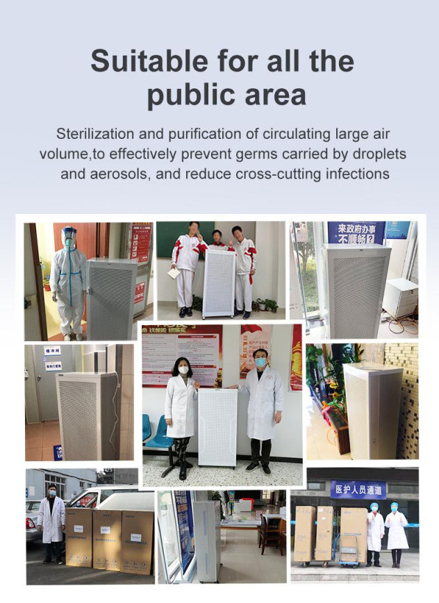 1200m3/h Portable Plasma Air Purifier 150m2 CADR 600 Photocatalyst