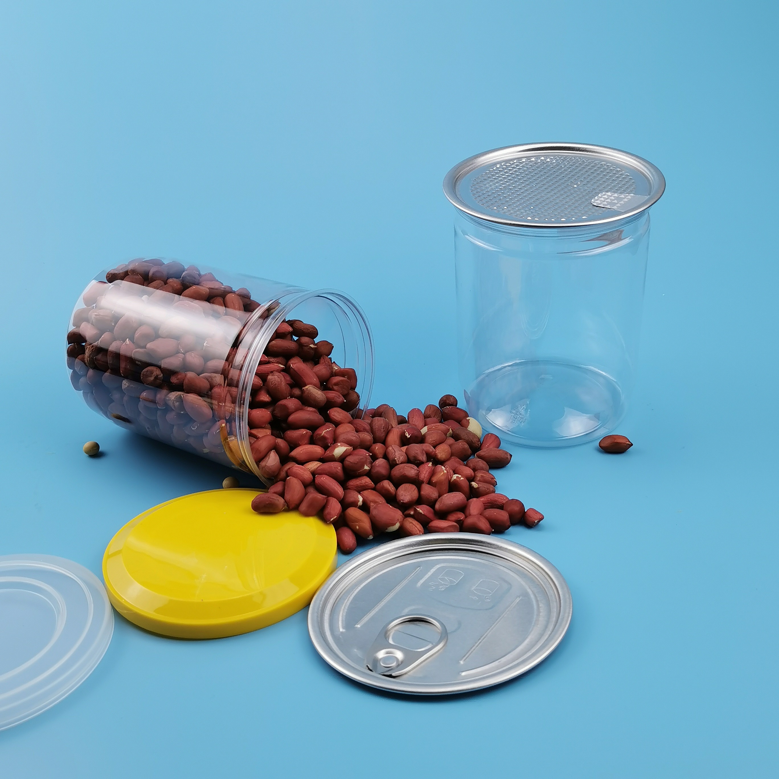 Airtight PET 0.5L Transparent Biscuits Plastic Food Jars