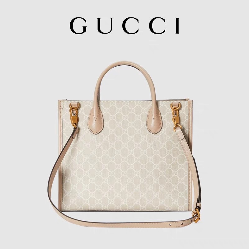 Small Supreme Gucci Canvas Shoulder Bag Tote With Interlocking G