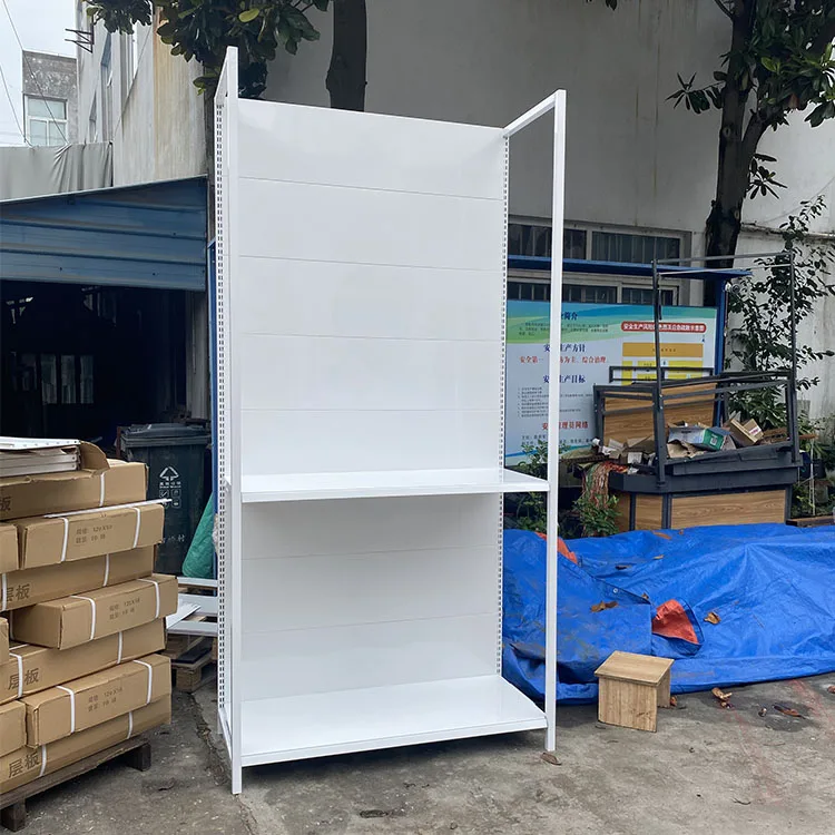 Factory Custom Color Size White supermarket display shelves supermarket gondola shelving for display rack