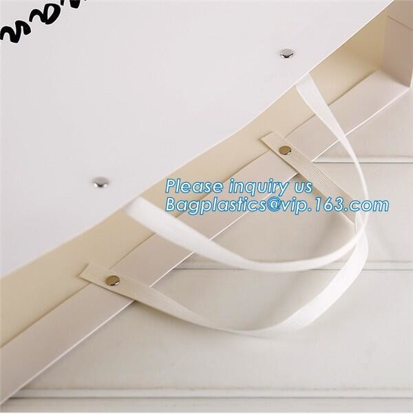 Luxury paper bags with handles Different Sizes,250gsm art paper shopping carrier bag custom printing with handle rope