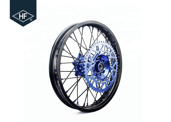 18 Inch CNC Aluminium Aftermarket Motorcycle Wheels , Black Motorcycle Rims With Hub