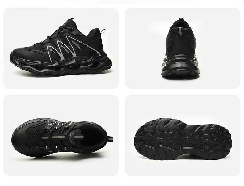 Breathable Microfiber Leather Mesh Safety Shoes Kevlar Anti-stab Work Shoes Steel Toe Anti-smashing EVA Sole