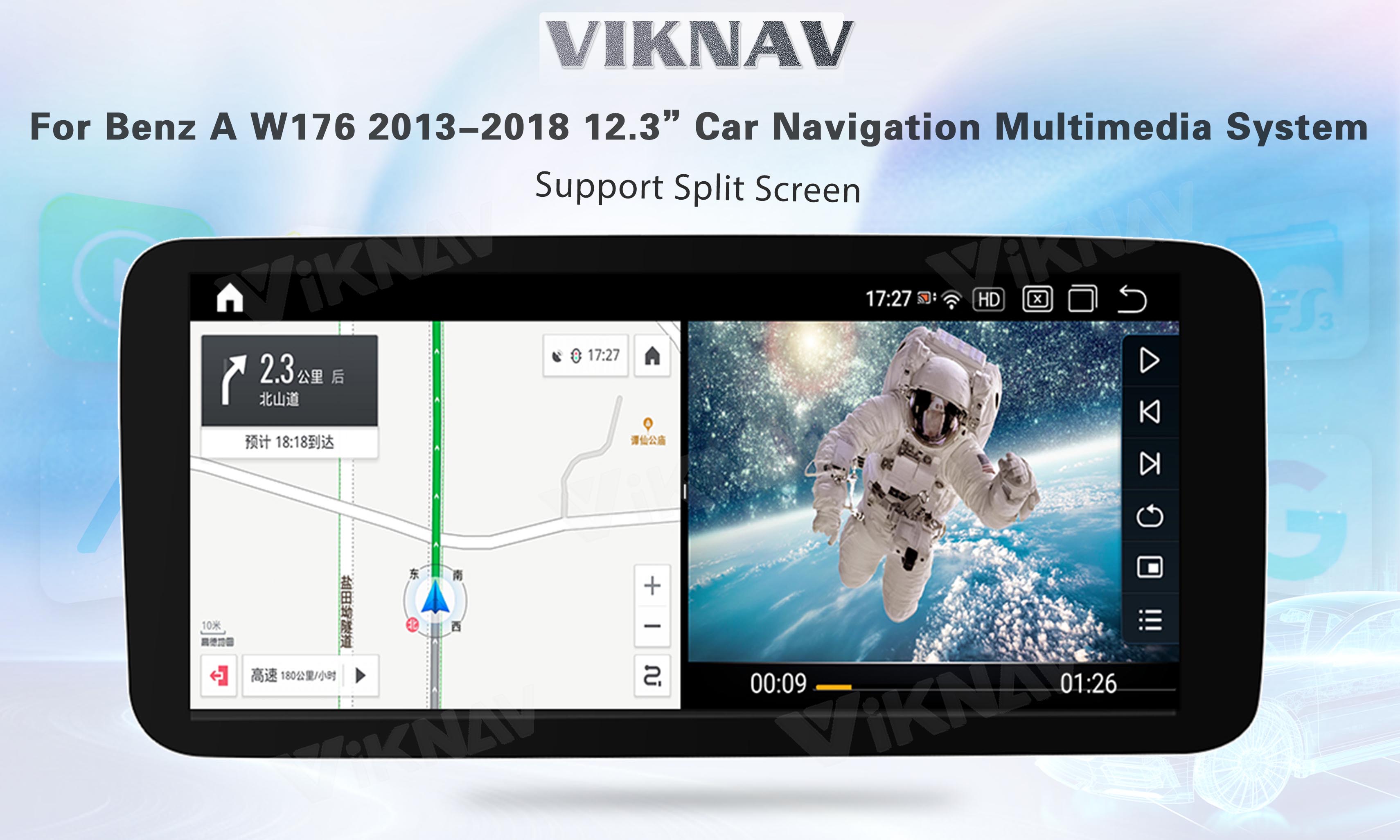 Viknav 12.3 Inch Android For Benz A W176 CLA C117 GLA X156 G W463 2013-2018 GPS Car With Screen Radio Player (NTG5.0)