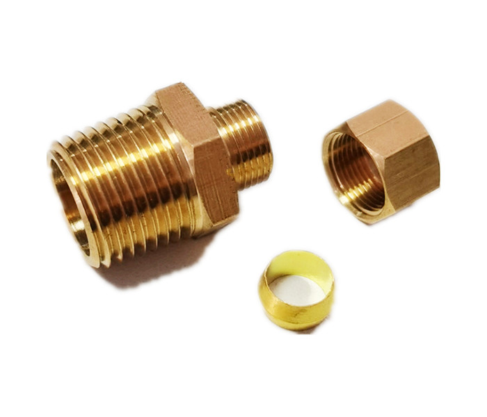 3/8" Comp X 1/2" NPT Compression Union Fitting Brass