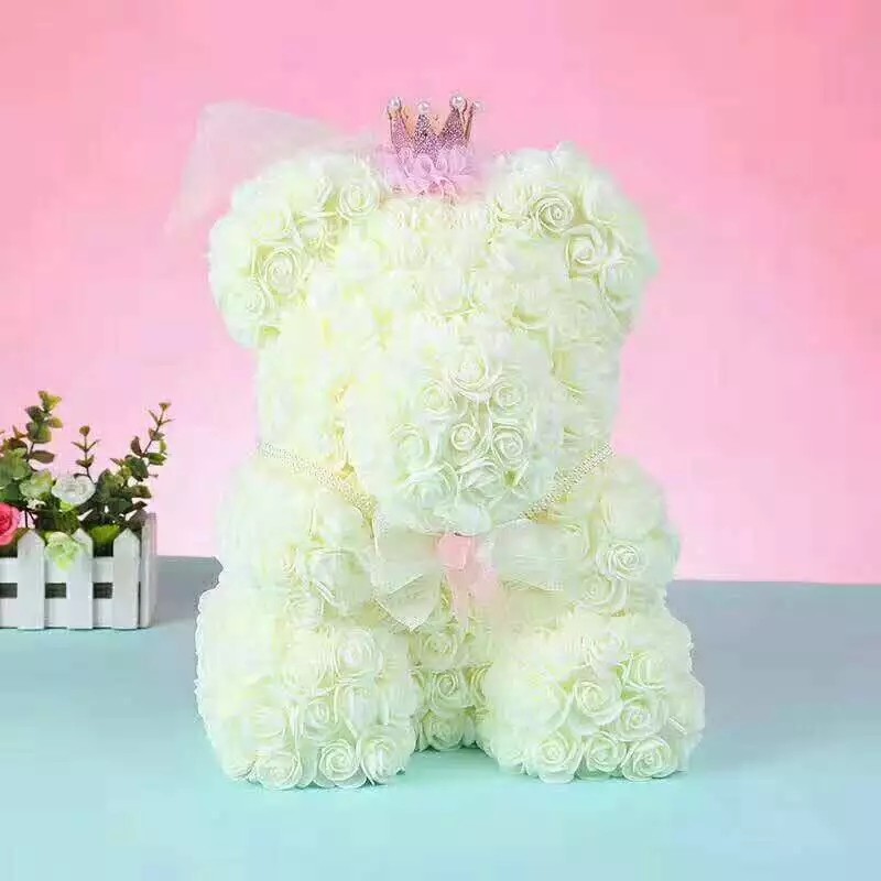 Most Popular Szie 40 CM Foam Rose Teddy Bear For Ladies Valentines Day gift Birthday gift Christmas day gift