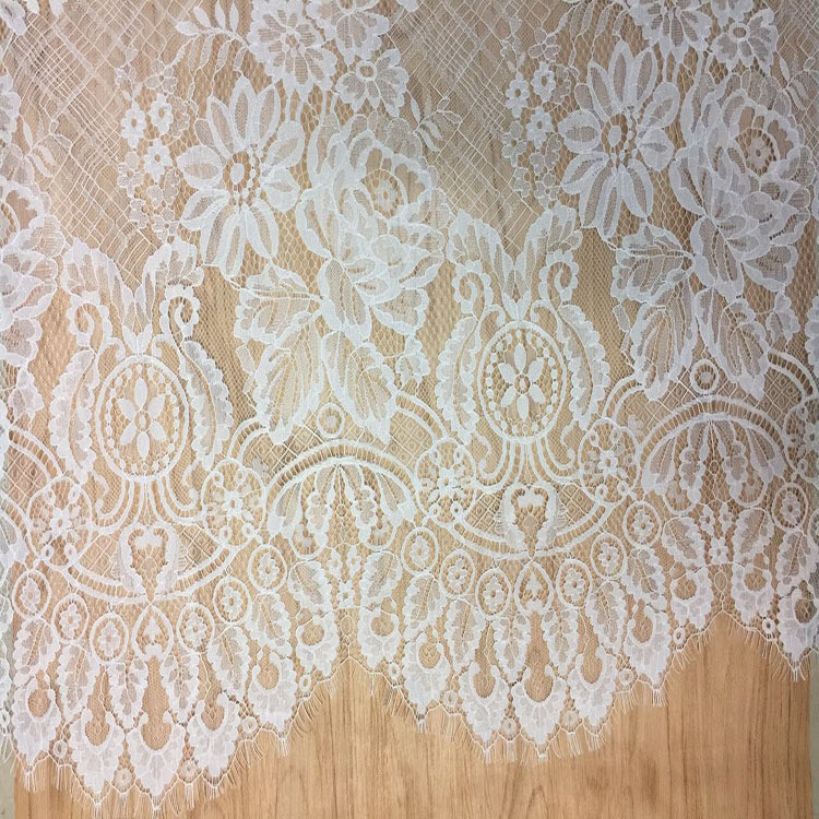 150cm * 300cm 2017 New Fashion Bridal Eyelash Lace Fabric in Ivory color