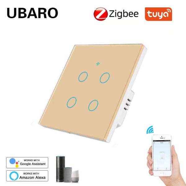 4Gang Electricity Powered Smart Zigbee Switch 10A Remote Electrical Light Switch