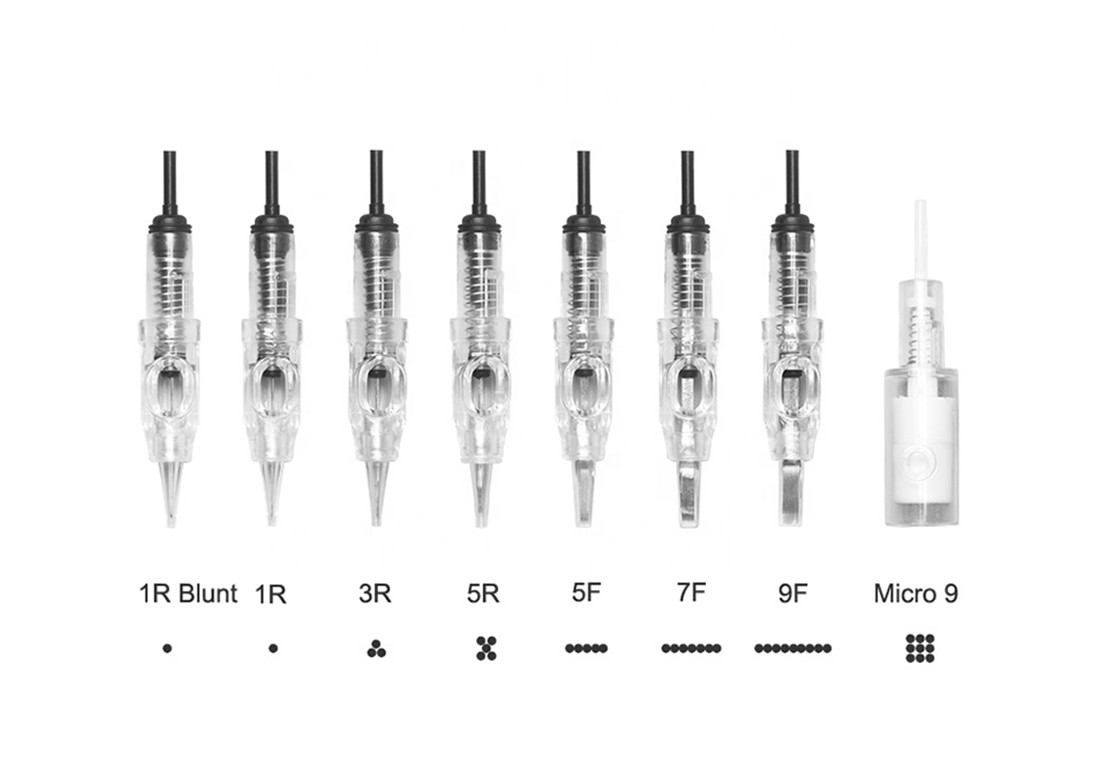 0.35mm Black Permanent Makeup Machine Cartridge Tattoo Needles with Caps