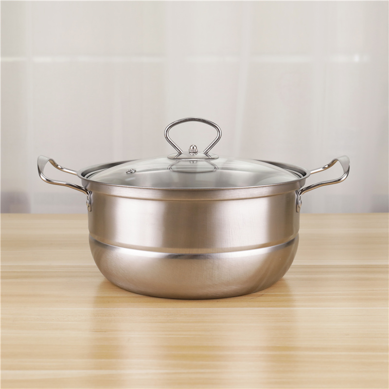 Stainless Steel Kitchenware 12pcs Cookware Set 16/18/20/22/24cm Soup Pot Food Cooking