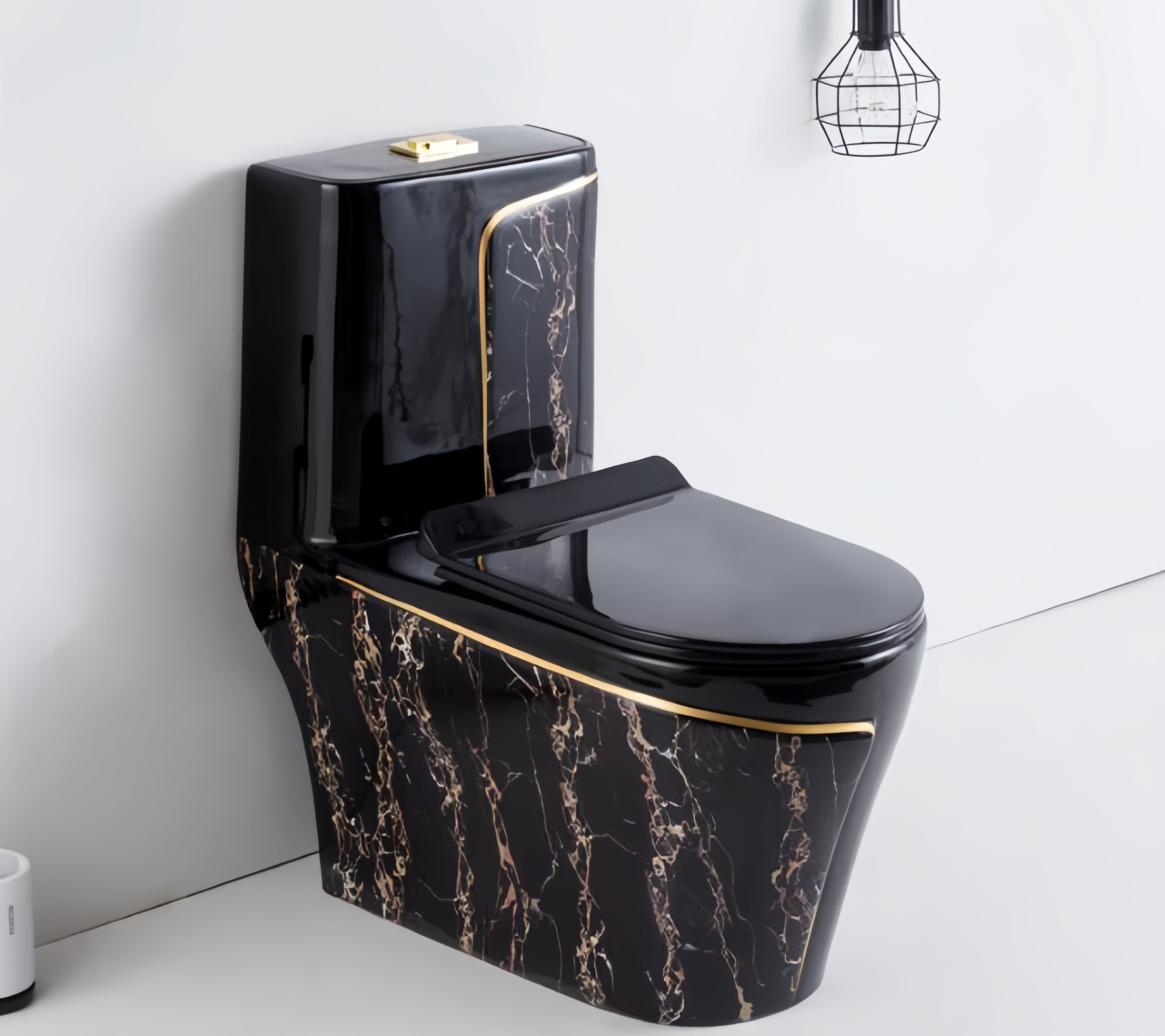 Advantages of Environmental Glaze in Black Stone One Piece Toilet with Dual-Flush