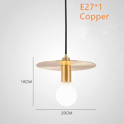 minimalist chandelier copper mordern pendant light lamp holder is E27