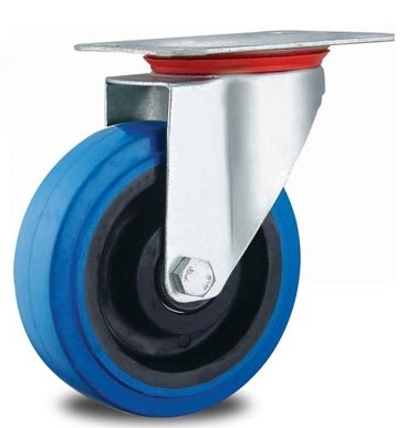 3'' trolley wheels rubber caster zinc plated plastic casters 75mm