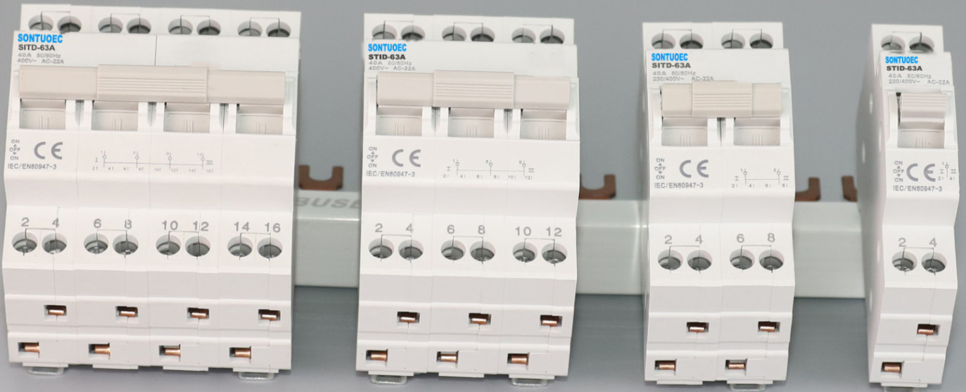 2P 63A MCB Type Electrical Isolator Switch Sontuoec Manual Change Over Switch
