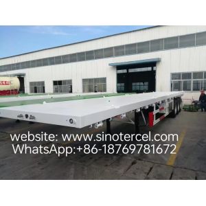 3 Axle 40 Foot Flatbed Semi Frailer, With Strong Load-bearing Capacity,