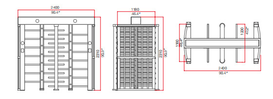 Double Door Full Height Turnstile Gate With Dc Brushless Motor Driving