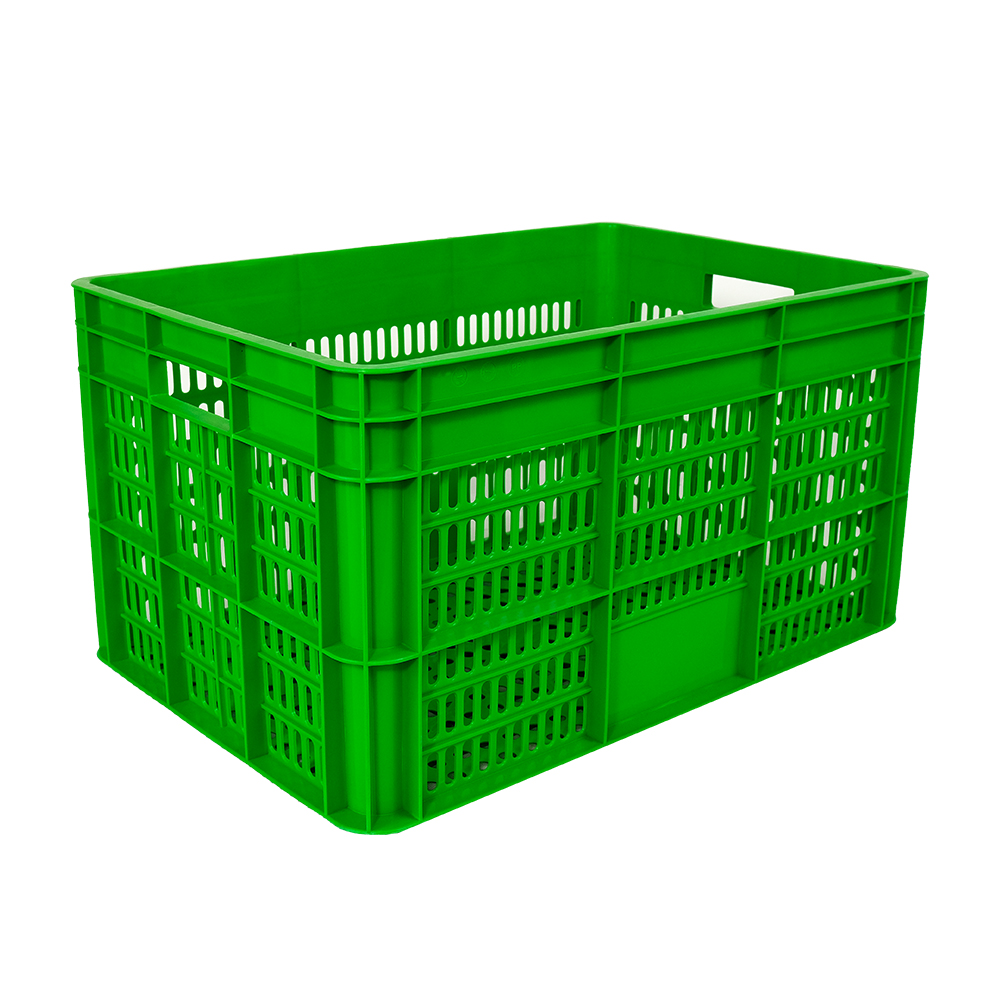 Customized Logo Mesh Plastic Moving Basket for Fresh Fruit Logistic Harvest and Storage