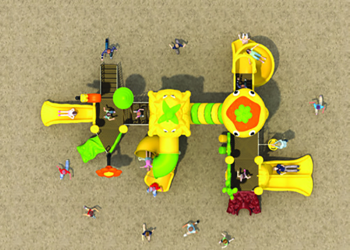 UV Resistance Plastic Garden Slide Commercial Playground Equipment Fantastic Aluminum Connector Parts Anti Skid