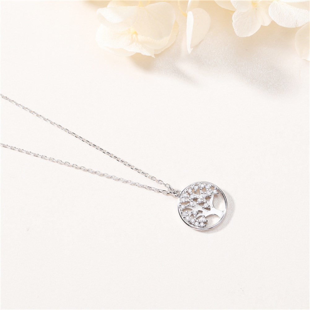 10 Gram 0.02m Tree Of Life Pendant Necklace Wedding 5A Cubic Zirconia Necklace