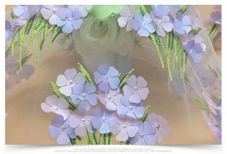2018 Summer Newest Style Laser Embroidery Fabric 140cm wide for wedding dress
