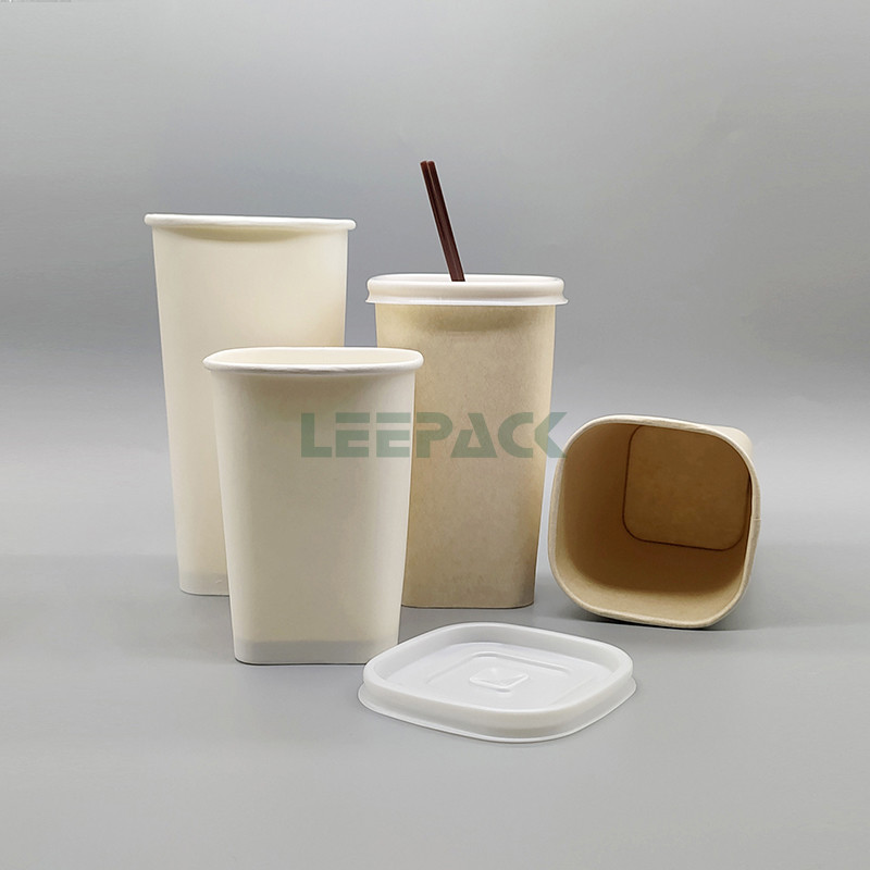 12/16/22oz Disposable square paper cup single PE coated hot paper cup ,for drinking ,coffee or snack