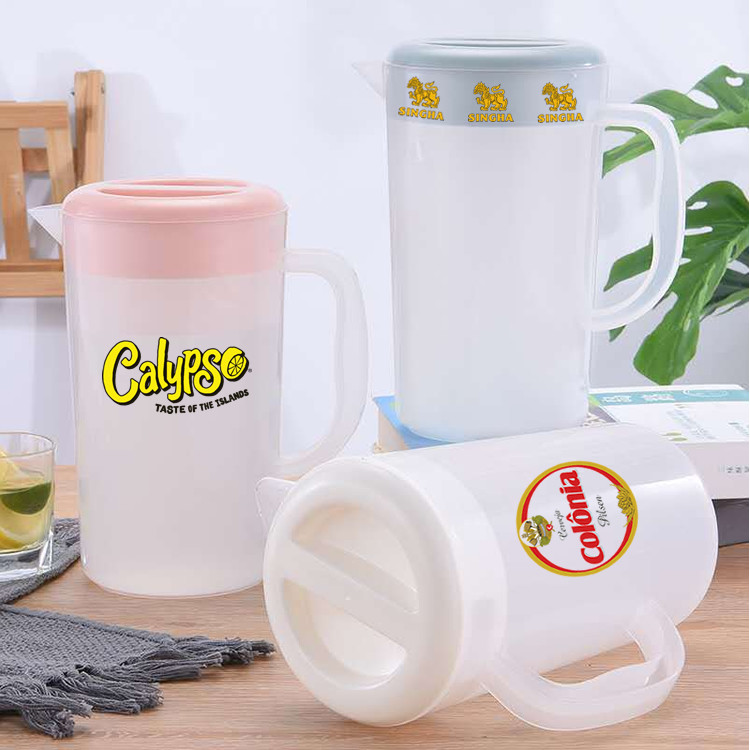 2L Double Wall Water Pitcher With Lid Covered Airtight Milk Juice Pitcher Plastic