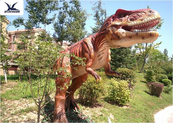 Giant Life Size Dinosaur Theme Park , Dinosaur Lawn Sculpture With Color